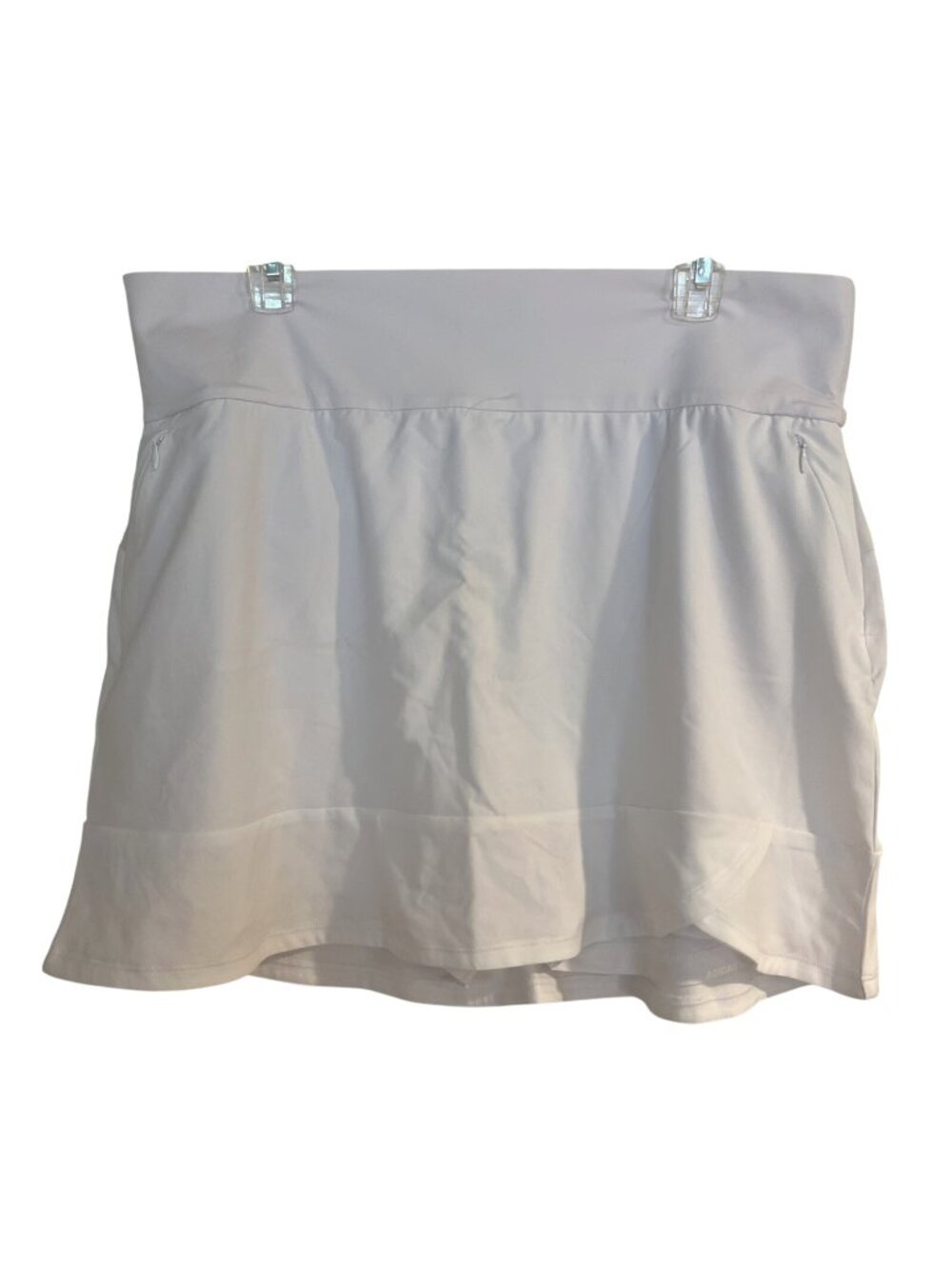 NWT WOMEN'S ADIDAS FRILL SKORT, Sz XL COLOR: White Zipper Pockets Golf Tennis